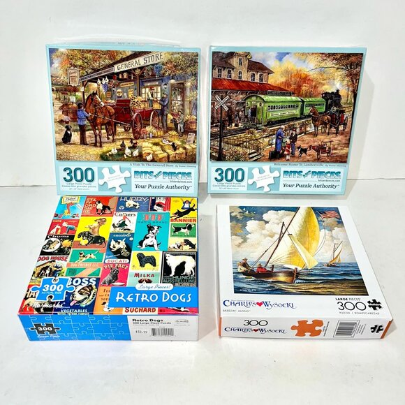 Other - (4) Jigsaw Puzzle 300 pieces Bundle/Lot Pre-Owned Great Condition Complete